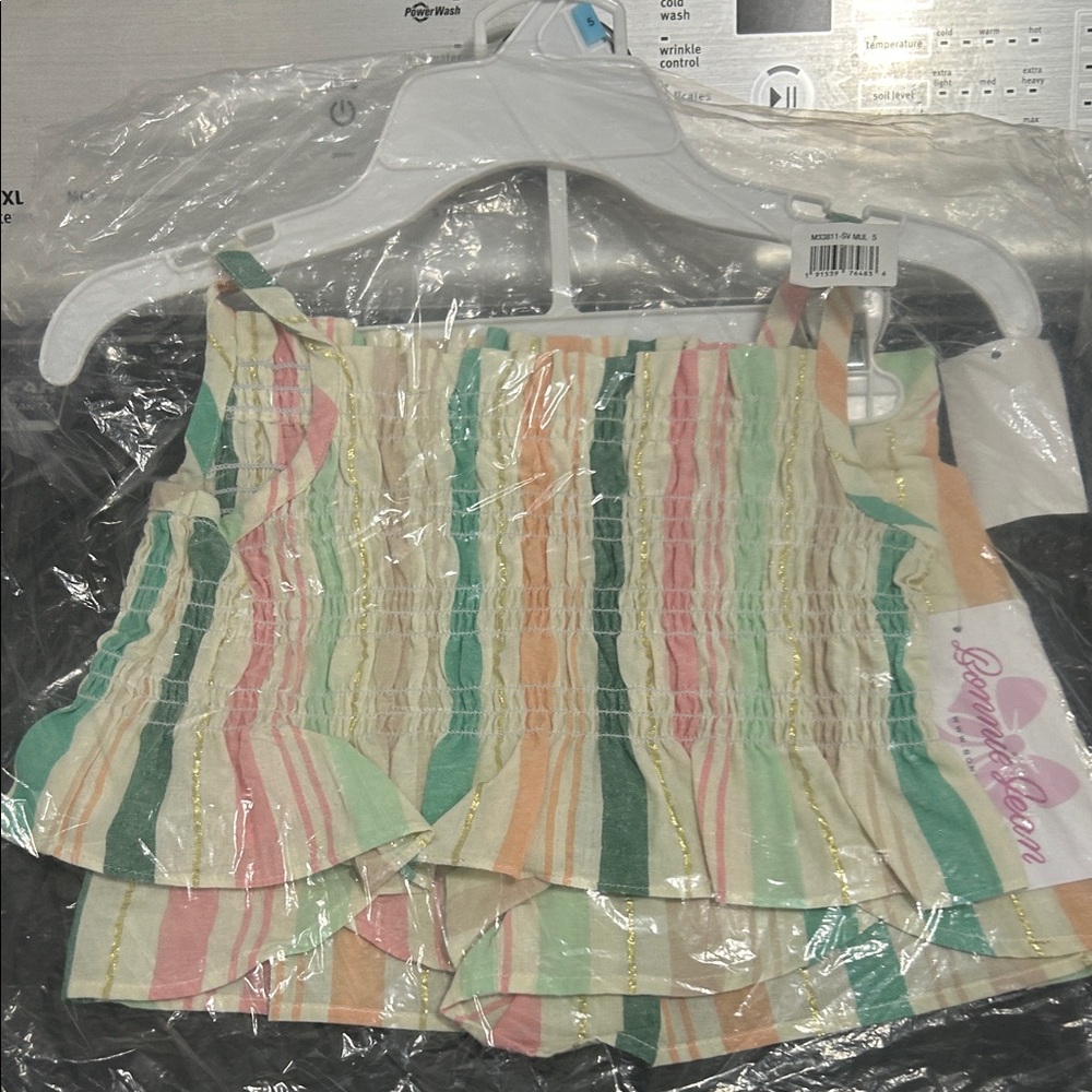 Girls size 5 new nwt two piece outfit set skort tank top crop sparkle twin